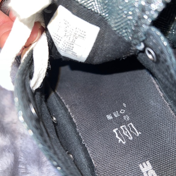 Converse All Star Mega Tongue Ox Shoes Sneakers Black Shimmer 632573F Sz 5 US - Picture 7 of 8